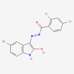 N'-(5-bromo-2-oxo-1,2-dihydro-3H-indol-3-ylidene)-2,4-dichlorobenzohydrazide