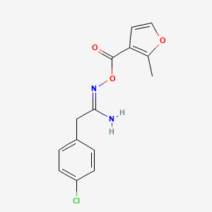 molecular formula C14H13ClN2O3 B6126424 2-(4-chlorophenyl)-N'-[(2-methyl-3-furoyl)oxy]ethanimidamide 