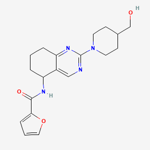 molecular formula C19H24N4O3 B6126429 N-{2-[4-(hydroxymethyl)-1-piperidinyl]-5,6,7,8-tetrahydro-5-quinazolinyl}-2-furamide 