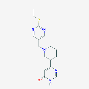 molecular formula C16H21N5OS B6126434 6-(1-{[2-(ethylthio)pyrimidin-5-yl]methyl}piperidin-3-yl)pyrimidin-4(3H)-one 