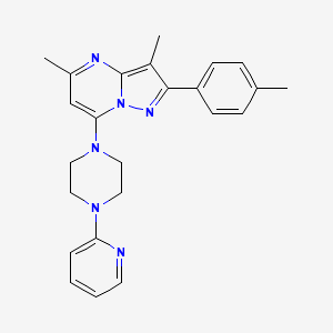 molecular formula C24H26N6 B6126445 3,5-dimethyl-2-(4-methylphenyl)-7-[4-(2-pyridinyl)-1-piperazinyl]pyrazolo[1,5-a]pyrimidine 