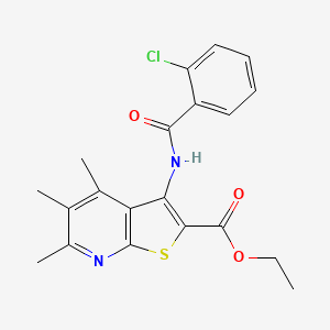 molecular formula C20H19ClN2O3S B6126486 ethyl 3-[(2-chlorobenzoyl)amino]-4,5,6-trimethylthieno[2,3-b]pyridine-2-carboxylate 