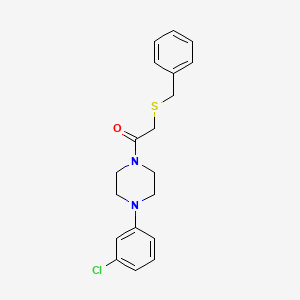 molecular formula C19H21ClN2OS B6126499 1-[(benzylthio)acetyl]-4-(3-chlorophenyl)piperazine 
