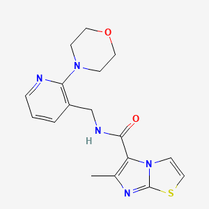 molecular formula C17H19N5O2S B6126518 6-methyl-N-{[2-(4-morpholinyl)-3-pyridinyl]methyl}imidazo[2,1-b][1,3]thiazole-5-carboxamide 