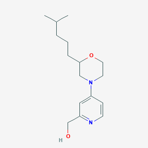 {4-[2-(4-methylpentyl)-4-morpholinyl]-2-pyridinyl}methanol