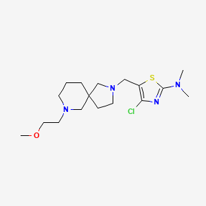 molecular formula C17H29ClN4OS B6126558 4-chloro-5-{[7-(2-methoxyethyl)-2,7-diazaspiro[4.5]dec-2-yl]methyl}-N,N-dimethyl-1,3-thiazol-2-amine 