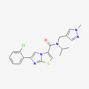 molecular formula C20H20ClN5OS B6126600 6-(2-chlorophenyl)-N-isopropyl-N-[(1-methyl-1H-pyrazol-4-yl)methyl]imidazo[2,1-b][1,3]thiazole-3-carboxamide 