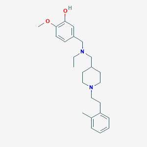 molecular formula C25H36N2O2 B6126606 5-{[ethyl({1-[2-(2-methylphenyl)ethyl]-4-piperidinyl}methyl)amino]methyl}-2-methoxyphenol 