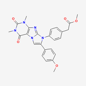 molecular formula C25H23N5O5 B6126617 methyl {4-[7-(4-methoxyphenyl)-1,3-dimethyl-2,4-dioxo-1,2,3,4-tetrahydro-8H-imidazo[2,1-f]purin-8-yl]phenyl}acetate 