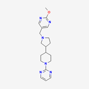 molecular formula C19H26N6O B6126641 2-methoxy-5-({3-[1-(2-pyrimidinyl)-4-piperidinyl]-1-pyrrolidinyl}methyl)pyrimidine 