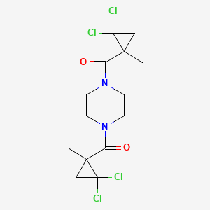 molecular formula C14H18Cl4N2O2 B6126667 1,4-bis[(2,2-dichloro-1-methylcyclopropyl)carbonyl]piperazine 