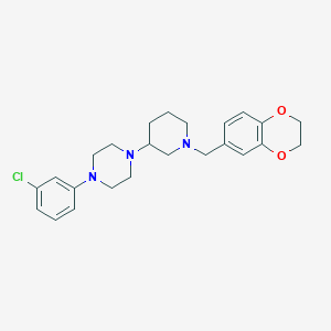 molecular formula C24H30ClN3O2 B6126671 1-(3-chlorophenyl)-4-[1-(2,3-dihydro-1,4-benzodioxin-6-ylmethyl)-3-piperidinyl]piperazine 