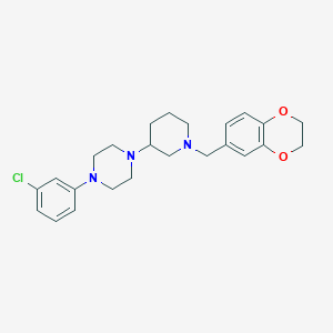 1-(3-chlorophenyl)-4-[1-(2,3-dihydro-1,4-benzodioxin-6-ylmethyl)-3-piperidinyl]piperazine