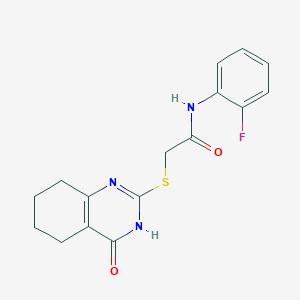 molecular formula C16H16FN3O2S B6126676 N-(2-fluorophenyl)-2-[(4-oxo-3,4,5,6,7,8-hexahydro-2-quinazolinyl)thio]acetamide 