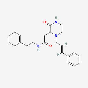 molecular formula C23H31N3O2 B6126679 N-[2-(1-cyclohexen-1-yl)ethyl]-2-{3-oxo-1-[(2E)-3-phenyl-2-propen-1-yl]-2-piperazinyl}acetamide 