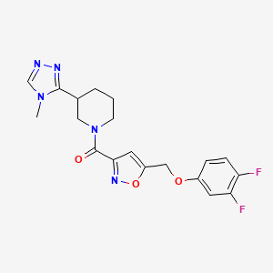 molecular formula C19H19F2N5O3 B6126688 1-({5-[(3,4-difluorophenoxy)methyl]-3-isoxazolyl}carbonyl)-3-(4-methyl-4H-1,2,4-triazol-3-yl)piperidine 