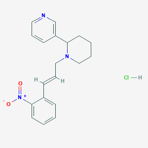 molecular formula C19H22ClN3O2 B6126703 3-{1-[3-(2-nitrophenyl)-2-propen-1-yl]-2-piperidinyl}pyridine hydrochloride 