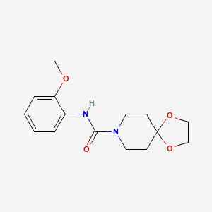 molecular formula C15H20N2O4 B6126718 N-(2-methoxyphenyl)-1,4-dioxa-8-azaspiro[4.5]decane-8-carboxamide 