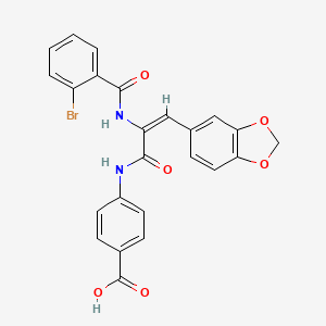 molecular formula C24H17BrN2O6 B6126735 4-({3-(1,3-benzodioxol-5-yl)-2-[(2-bromobenzoyl)amino]acryloyl}amino)benzoic acid 