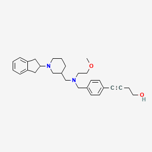 4-(4-{[{[1-(2,3-dihydro-1H-inden-2-yl)-3-piperidinyl]methyl}(2-methoxyethyl)amino]methyl}phenyl)-3-butyn-1-ol