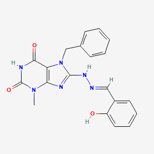2-hydroxybenzaldehyde (7-benzyl-3-methyl-2,6-dioxo-2,3,6,7-tetrahydro-1H-purin-8-yl)hydrazone