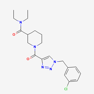 molecular formula C20H26ClN5O2 B6126791 1-{[1-(3-chlorobenzyl)-1H-1,2,3-triazol-4-yl]carbonyl}-N,N-diethyl-3-piperidinecarboxamide 