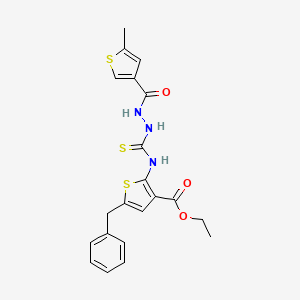 molecular formula C21H21N3O3S3 B6126844 ethyl 5-benzyl-2-[({2-[(5-methyl-3-thienyl)carbonyl]hydrazino}carbonothioyl)amino]-3-thiophenecarboxylate 