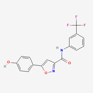 molecular formula C17H11F3N2O3 B6126849 5-(4-hydroxyphenyl)-N-[3-(trifluoromethyl)phenyl]-3-isoxazolecarboxamide 