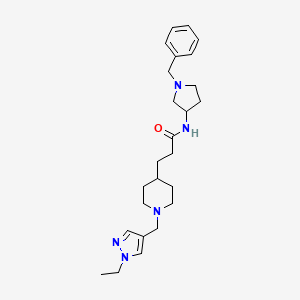 molecular formula C25H37N5O B6126857 N-(1-benzyl-3-pyrrolidinyl)-3-{1-[(1-ethyl-1H-pyrazol-4-yl)methyl]-4-piperidinyl}propanamide 