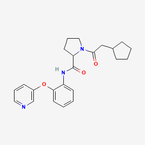 molecular formula C23H27N3O3 B6126870 1-(cyclopentylacetyl)-N-[2-(3-pyridinyloxy)phenyl]prolinamide 