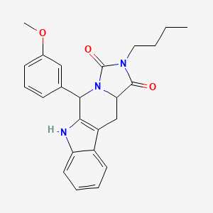 molecular formula C24H25N3O3 B6126890 2-butyl-5-(3-methoxyphenyl)-5,6,11,11a-tetrahydro-1H-imidazo[1',5':1,6]pyrido[3,4-b]indole-1,3(2H)-dione 