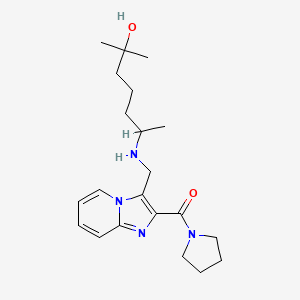molecular formula C21H32N4O2 B6126899 2-methyl-6-({[2-(1-pyrrolidinylcarbonyl)imidazo[1,2-a]pyridin-3-yl]methyl}amino)-2-heptanol 