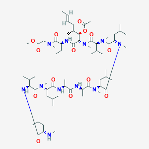 molecular formula C₆₅H₁₁₇N₁₁O₁₄ B612690 Cyclosporin A-Derivative 1 (Free base) CAS No. 286852-20-8