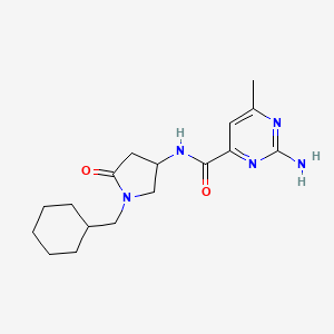 molecular formula C17H25N5O2 B6126911 2-amino-N-[1-(cyclohexylmethyl)-5-oxo-3-pyrrolidinyl]-6-methyl-4-pyrimidinecarboxamide 