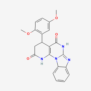 molecular formula C21H18N4O4 B6126912 4-(2,5-dimethoxyphenyl)-3,4-dihydropyrido[3',2':5,6]pyrimido[1,2-a]benzimidazole-2,5(1H,6H)-dione 