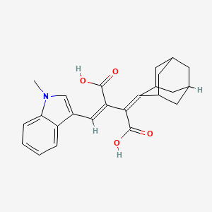 molecular formula C24H25NO4 B6126917 2-[(1-methyl-1H-indol-3-yl)methylene]-3-tricyclo[3.3.1.1~3,7~]dec-2-ylidenesuccinic acid 