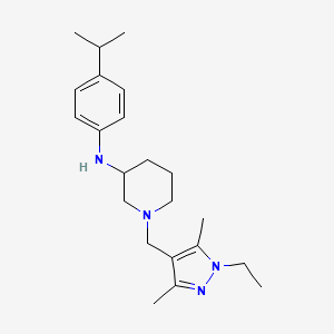 molecular formula C22H34N4 B6126920 1-[(1-ethyl-3,5-dimethyl-1H-pyrazol-4-yl)methyl]-N-(4-isopropylphenyl)-3-piperidinamine 