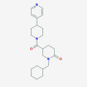 molecular formula C23H33N3O2 B6126927 1-(cyclohexylmethyl)-5-{[4-(4-pyridinyl)-1-piperidinyl]carbonyl}-2-piperidinone 