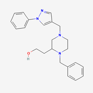 molecular formula C23H28N4O B6126934 2-{1-benzyl-4-[(1-phenyl-1H-pyrazol-4-yl)methyl]-2-piperazinyl}ethanol 