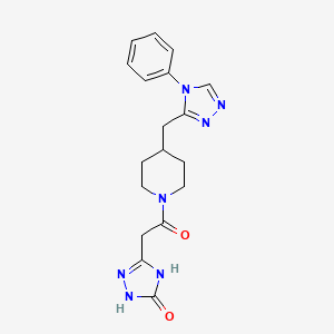 molecular formula C18H21N7O2 B6126942 5-(2-oxo-2-{4-[(4-phenyl-4H-1,2,4-triazol-3-yl)methyl]piperidin-1-yl}ethyl)-2,4-dihydro-3H-1,2,4-triazol-3-one 