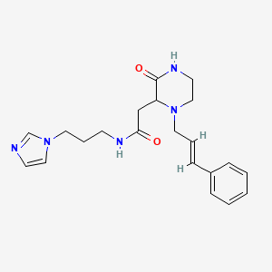 molecular formula C21H27N5O2 B6126947 N-[3-(1H-imidazol-1-yl)propyl]-2-{3-oxo-1-[(2E)-3-phenyl-2-propen-1-yl]-2-piperazinyl}acetamide 