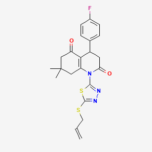 1-[5-(allylthio)-1,3,4-thiadiazol-2-yl]-4-(4-fluorophenyl)-7,7-dimethyl-4,6,7,8-tetrahydroquinoline-2,5(1H,3H)-dione