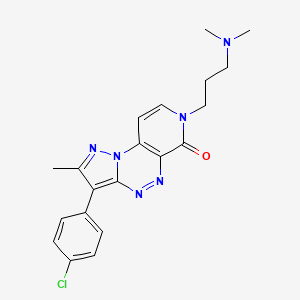 molecular formula C20H21ClN6O B6126967 3-(4-chlorophenyl)-7-[3-(dimethylamino)propyl]-2-methylpyrazolo[5,1-c]pyrido[4,3-e][1,2,4]triazin-6(7H)-one 