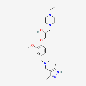 molecular formula C24H39N5O3 B6126972 1-(4-{[[(3,5-dimethyl-1H-pyrazol-4-yl)methyl](methyl)amino]methyl}-2-methoxyphenoxy)-3-(4-ethyl-1-piperazinyl)-2-propanol 