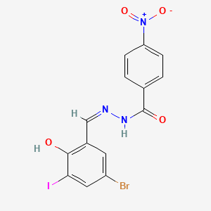 molecular formula C14H9BrIN3O4 B6126983 N'-(5-bromo-2-hydroxy-3-iodobenzylidene)-4-nitrobenzohydrazide 