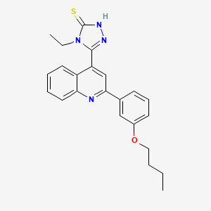 5-[2-(3-butoxyphenyl)-4-quinolinyl]-4-ethyl-4H-1,2,4-triazole-3-thiol