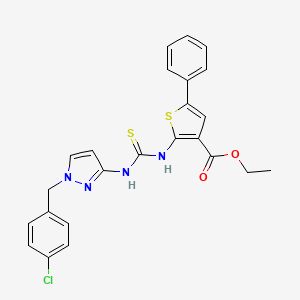 molecular formula C24H21ClN4O2S2 B6127011 ethyl 2-[({[1-(4-chlorobenzyl)-1H-pyrazol-3-yl]amino}carbonothioyl)amino]-5-phenyl-3-thiophenecarboxylate 