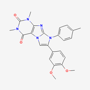 molecular formula C24H23N5O4 B6127023 7-(3,4-dimethoxyphenyl)-1,3-dimethyl-8-(4-methylphenyl)-1H-imidazo[2,1-f]purine-2,4(3H,8H)-dione 