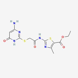 molecular formula C13H15N5O4S2 B6127032 ethyl 2-({[(4-amino-6-oxo-1,6-dihydro-2-pyrimidinyl)thio]acetyl}amino)-4-methyl-1,3-thiazole-5-carboxylate 