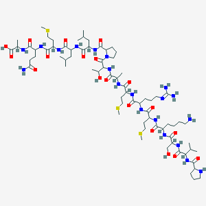 molecular formula C₇₂H₁₂₈N₂₀O₁₉S₃ B612705 H-DL-Pro-DL-Val-DL-Ser-DL-Lys-DL-Met-DL-Arg-DL-Met-DL-Ala-DL-xiThr-DL-Pro-DL-Leu-DL-Leu-DL-Met-DL-Gln-DL-Ala-OH CAS No. 648881-58-7